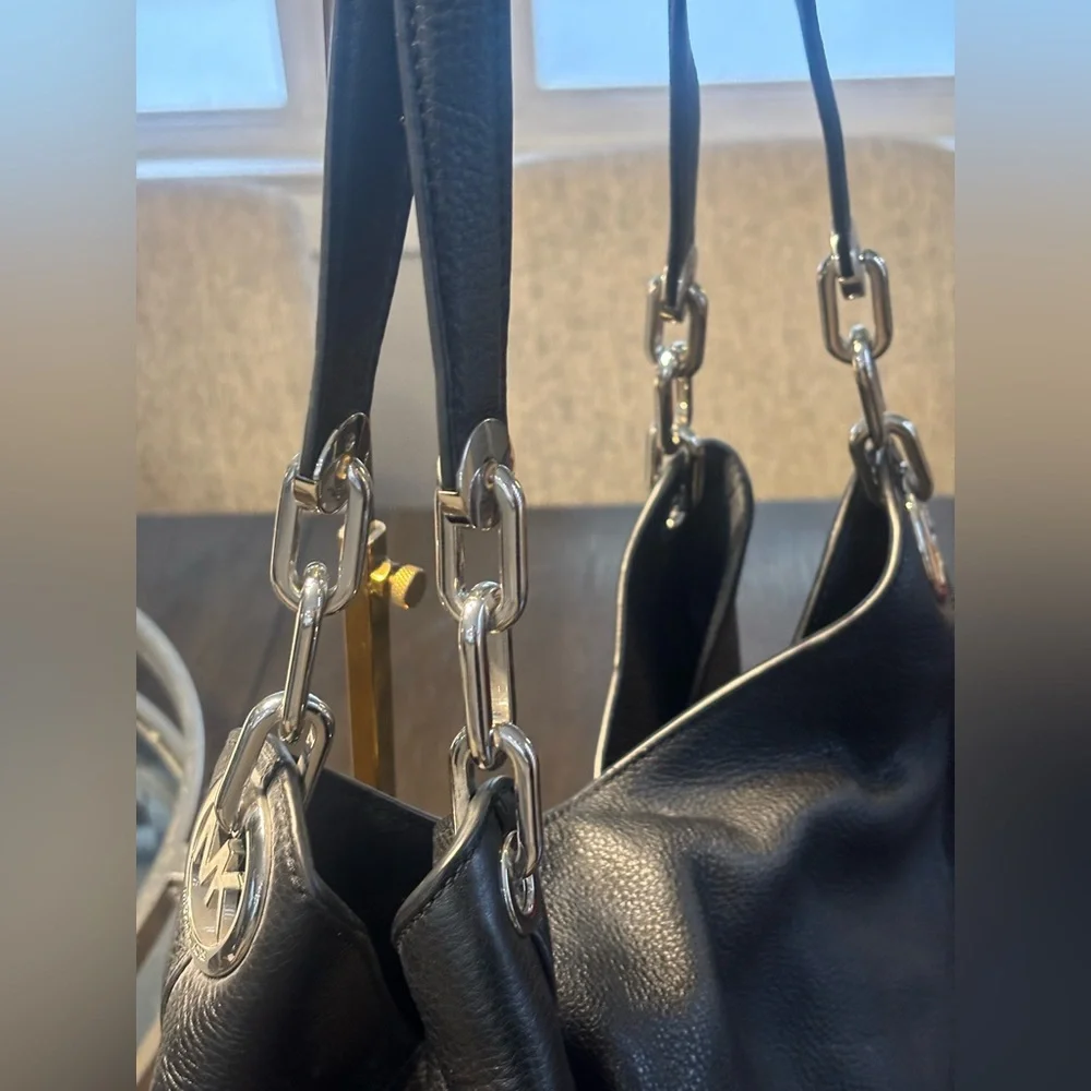 Michael Kors Black Leather Tote Bag